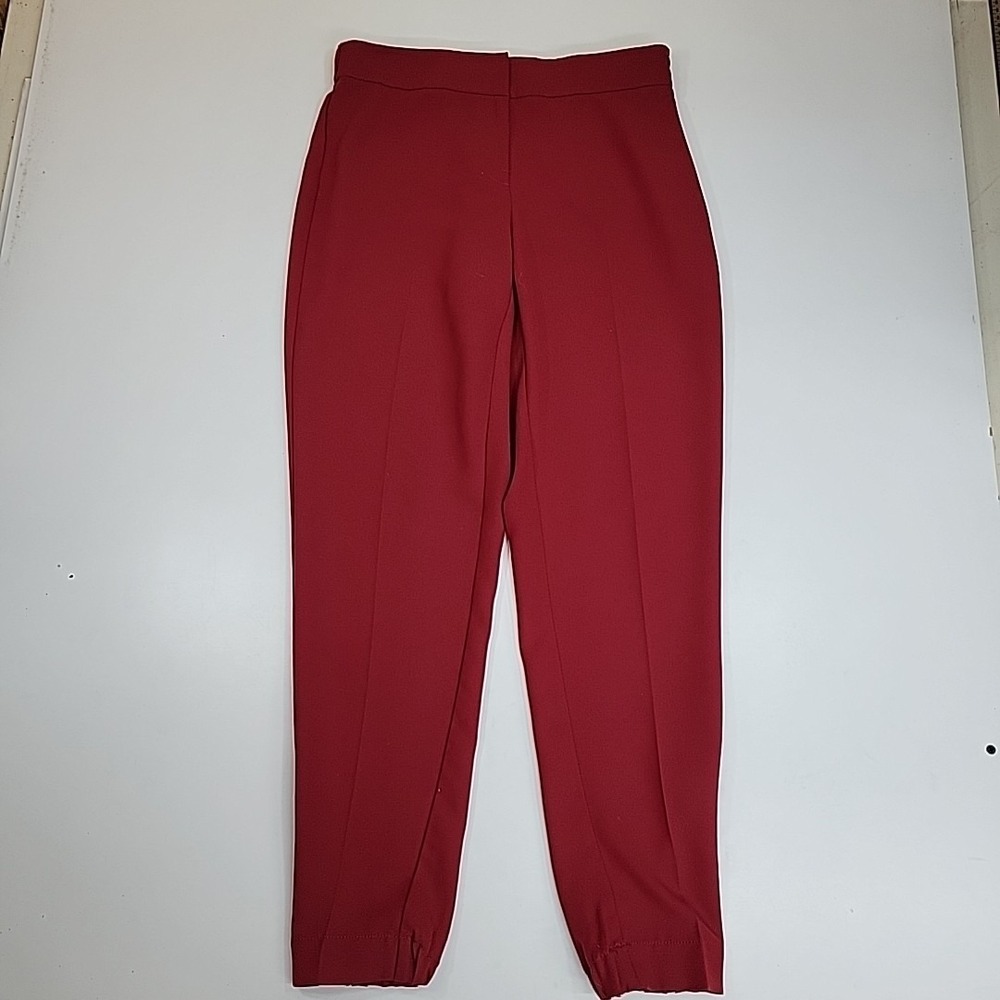 White House Black Market‎ Polyester Pants Women's Size 4 Dress Pants Red Maroon